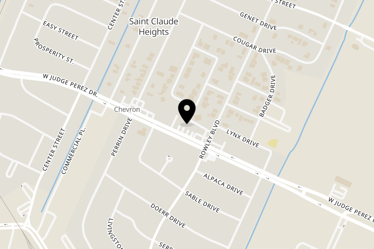 Map showing the location of Stella Maris NOLA on 7555 W Judge Perez Dr in Arabi